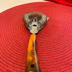 Vintage MCM Cocktail Strainer Bakelite Handle Stainless Steel USA